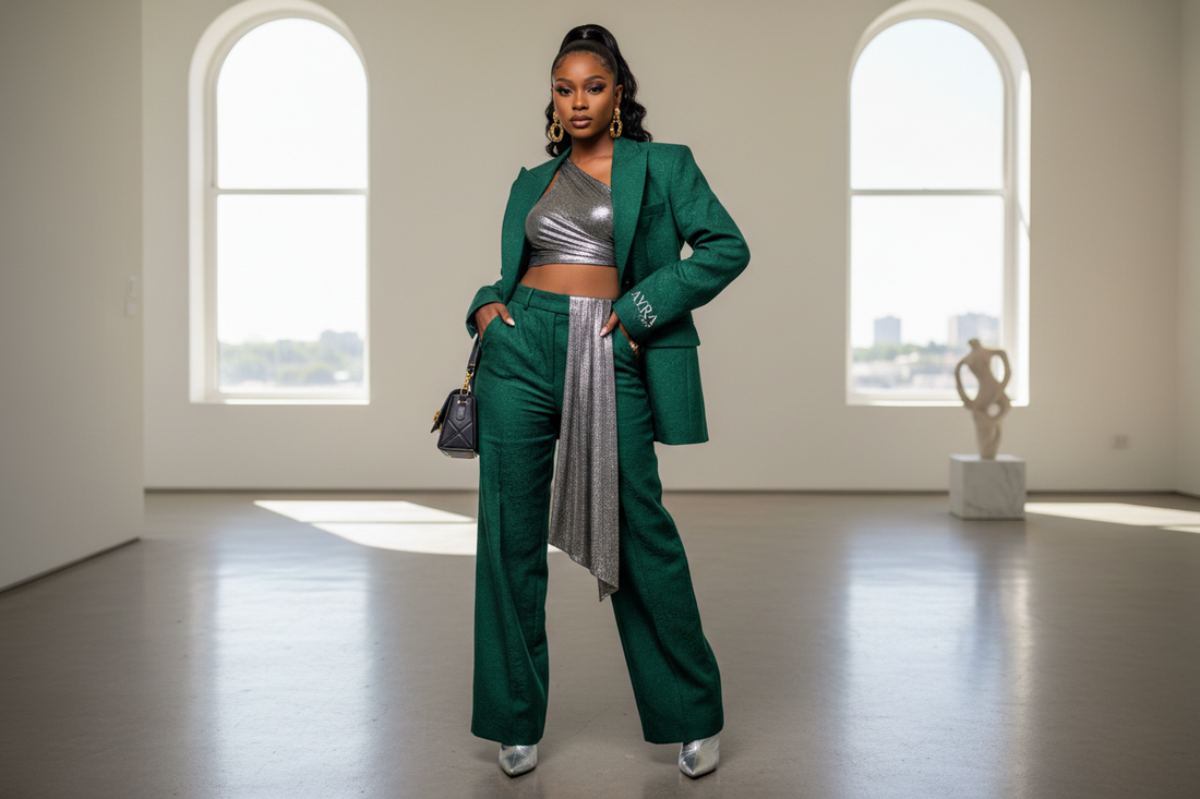 Luxury embroidered tunic inspired by the Celestial style of Ayra Starr