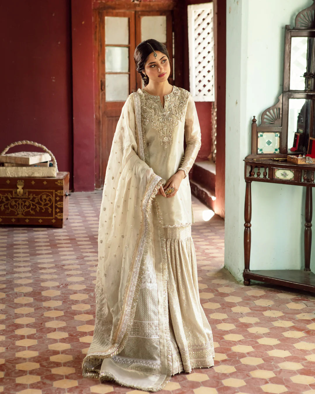 noor-jahan-ivory-hand-embellished-tissue-kameez-and-shimmer-gharara-front-view-ayra