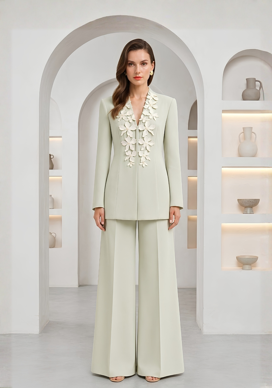Camellia Set — Mint / ivory