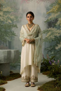 seher-asymmetrical-ivory-muslin-silk-kurta-with-contrasting-sea-green-organza-dupatta-ayra