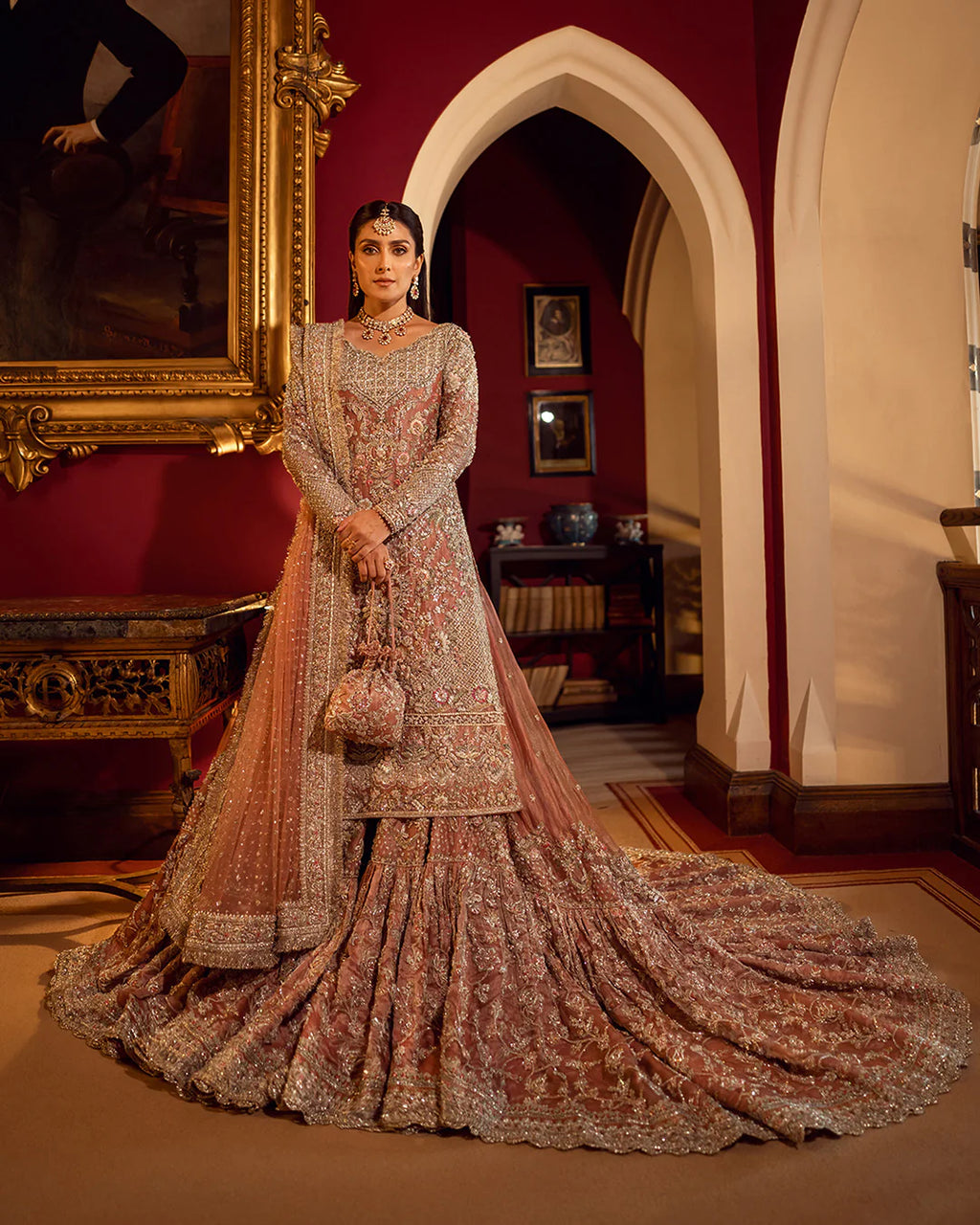 elaf-regal-peach-bridal-tissue-kameez-and-farshi-gharara-with-matching-potli-ayra