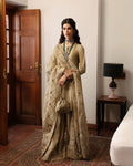 nainsi-shimmering-gold-korean-raw-silk-shirt-and-embroidered-flared-pants-front-view-ayra