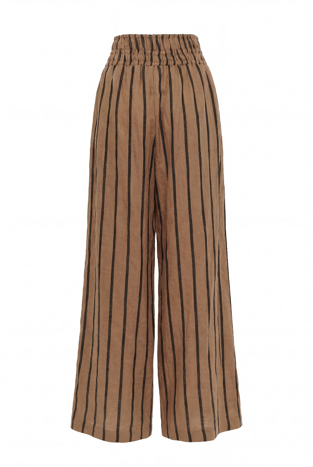 Brown striped pants on a white background
