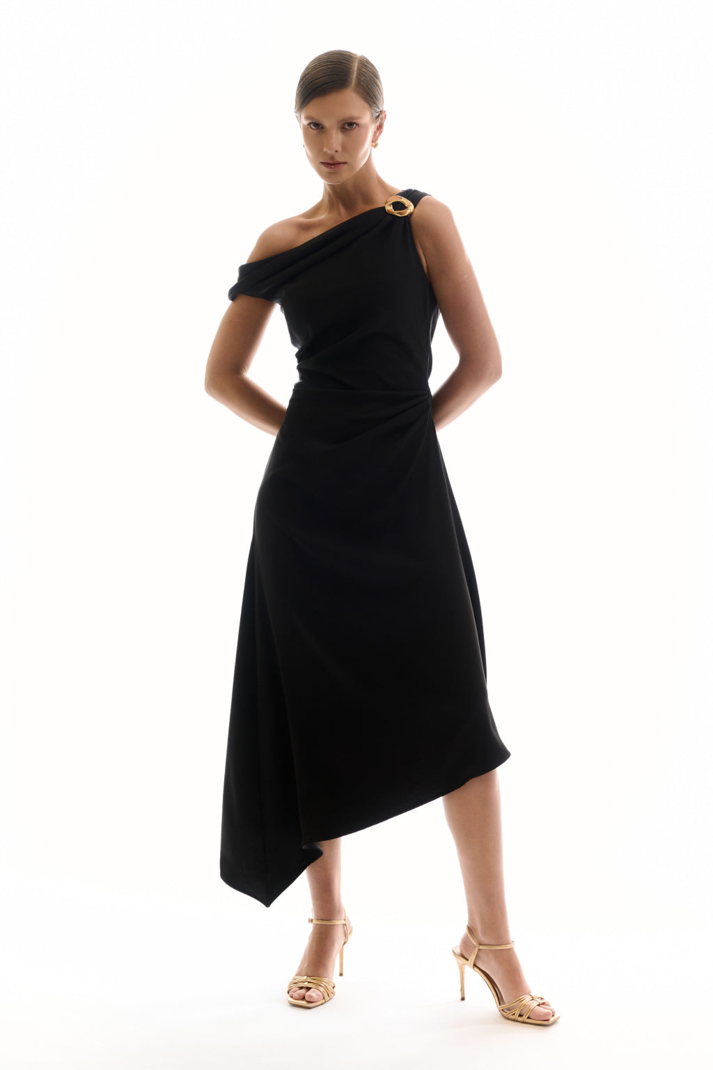 Asymmetrical dress in black – AYRA