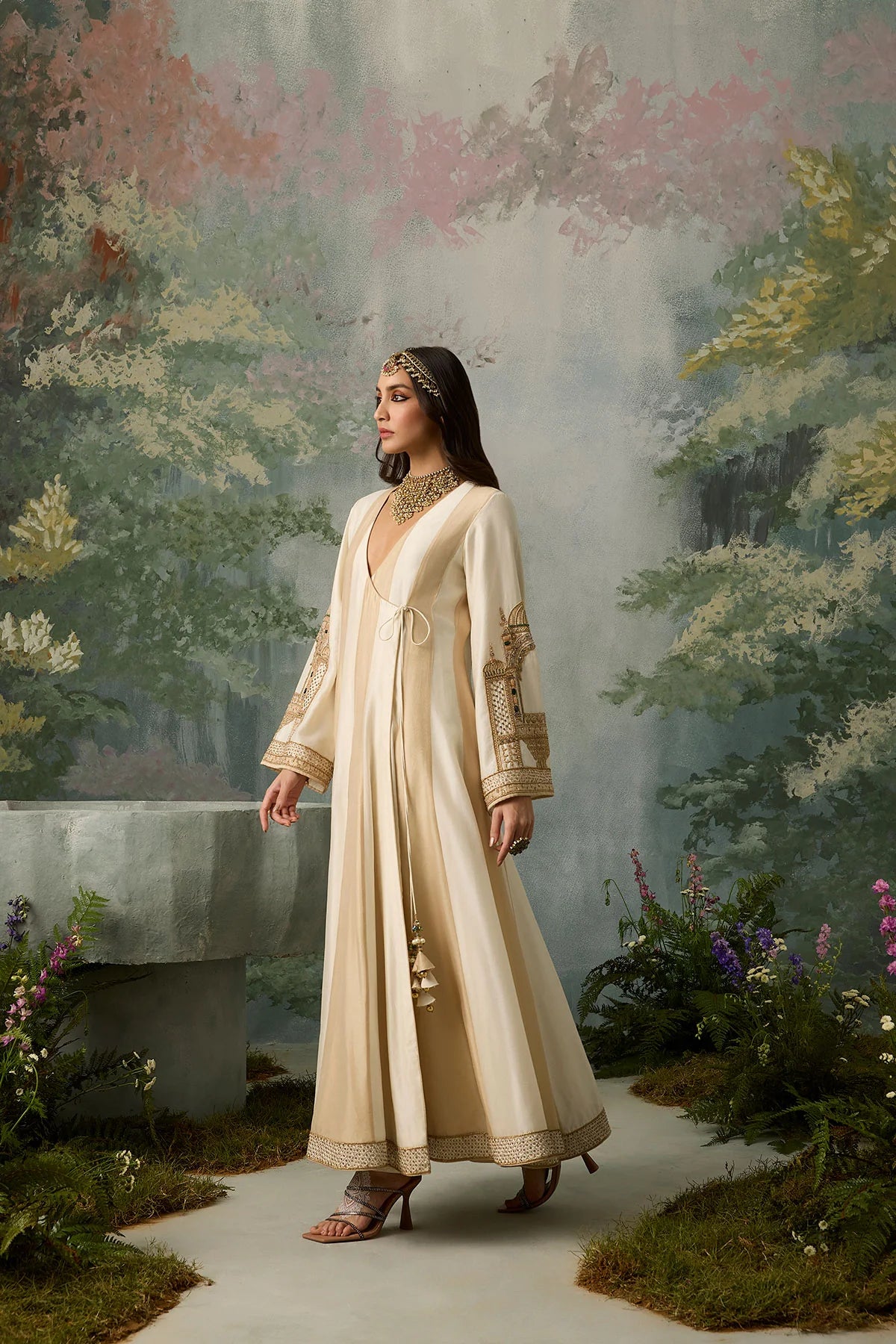 malayka-heirloom-angrakha-dress-showing-panel-flow-and-side-tie-fastening-ayra