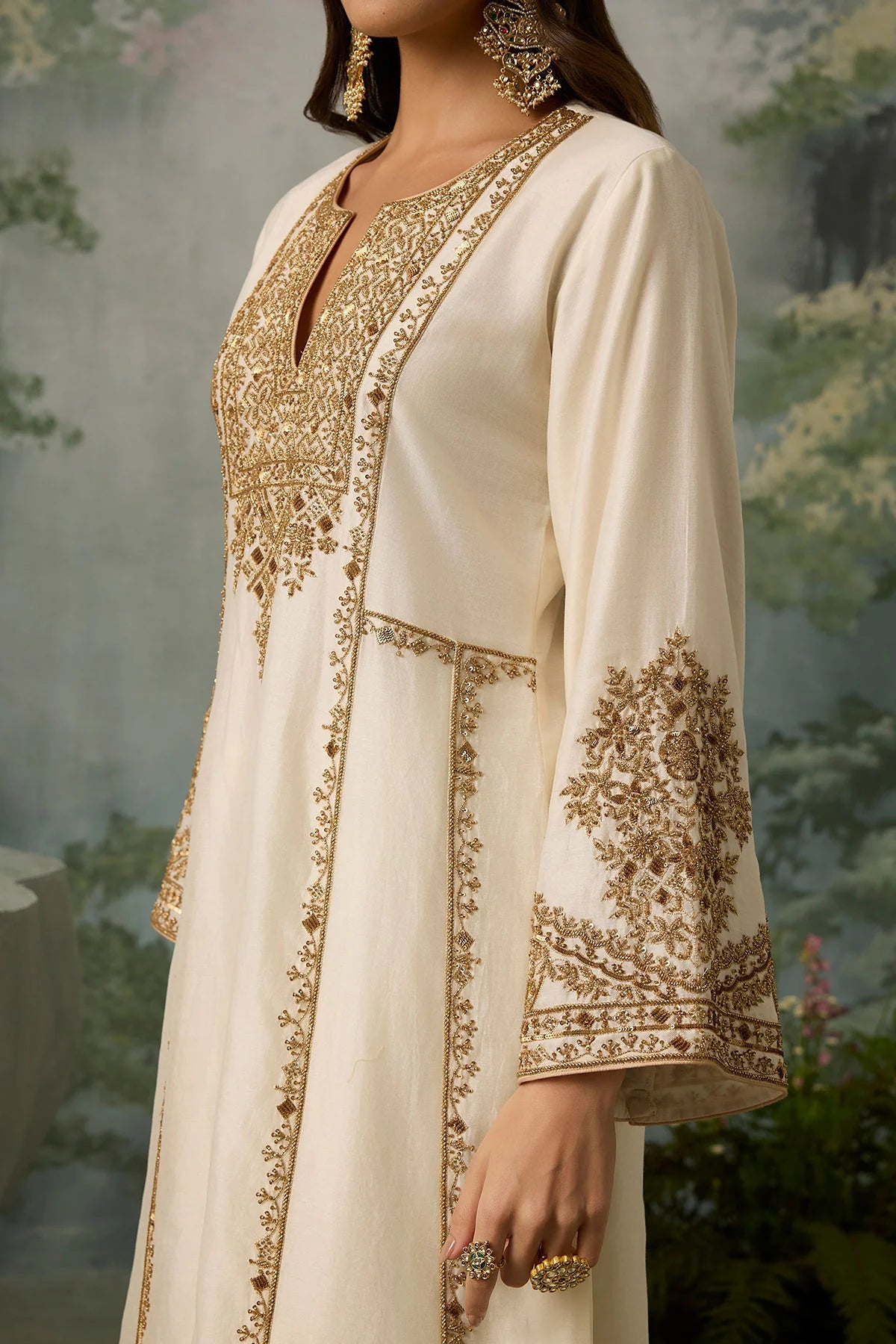soraya-intricate-gold-hand-woven-legacy-embroidery-on-bell-sleeve-cuffs-ayra