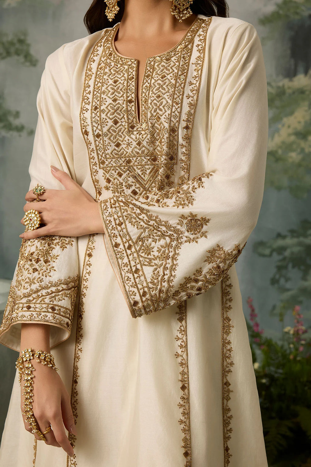 soraya-intricate-gold-hand-woven-legacy-embroidery-on-bell-sleeve-cuffs-ayra