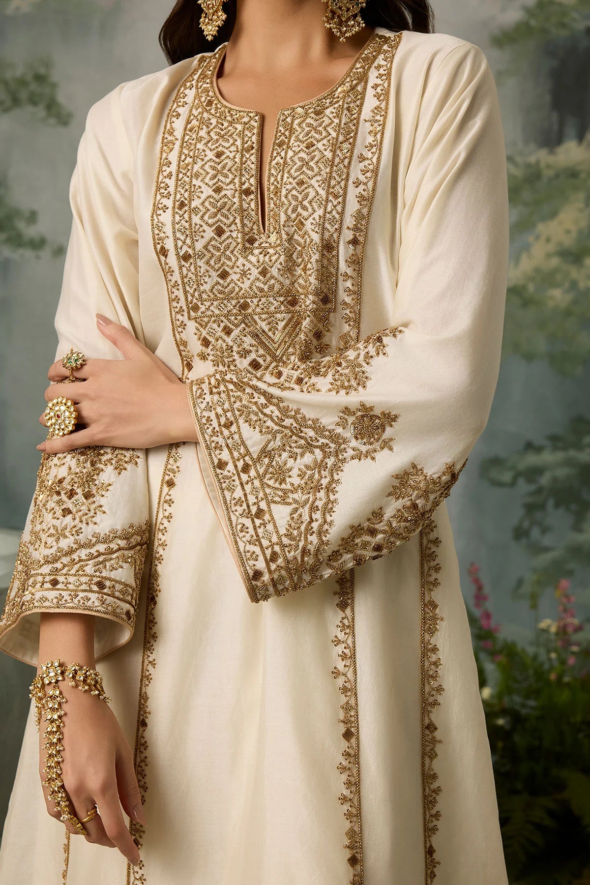 soraya-intricate-gold-hand-woven-legacy-embroidery-on-bell-sleeve-cuffs-ayra