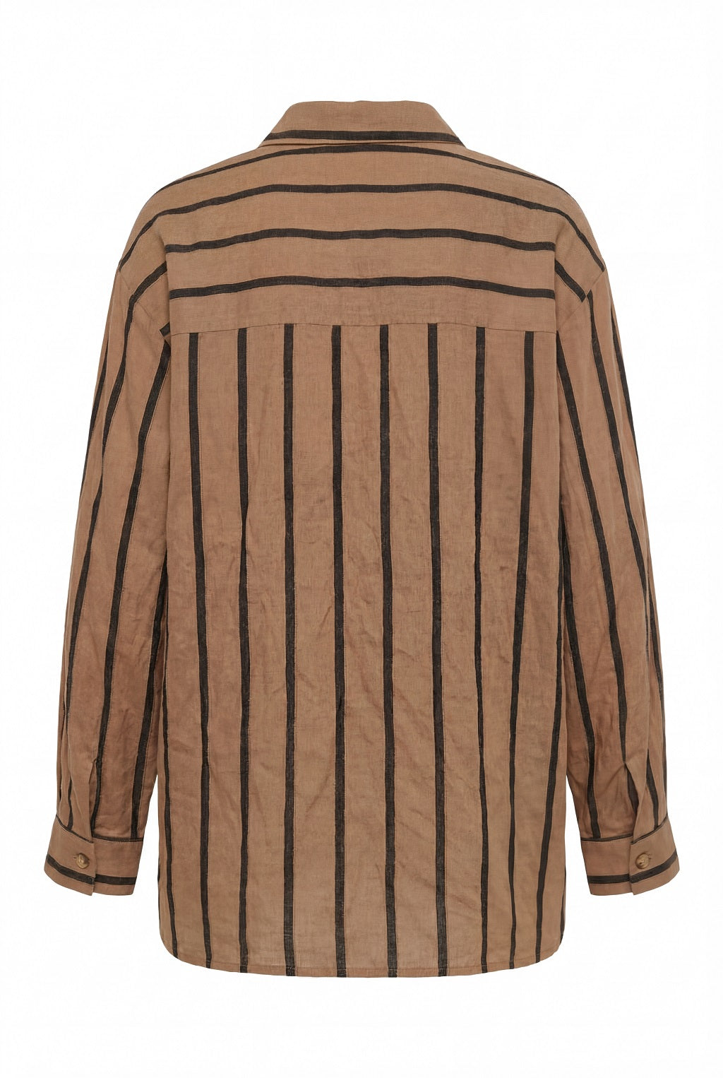 Brown striped shirt on a white background