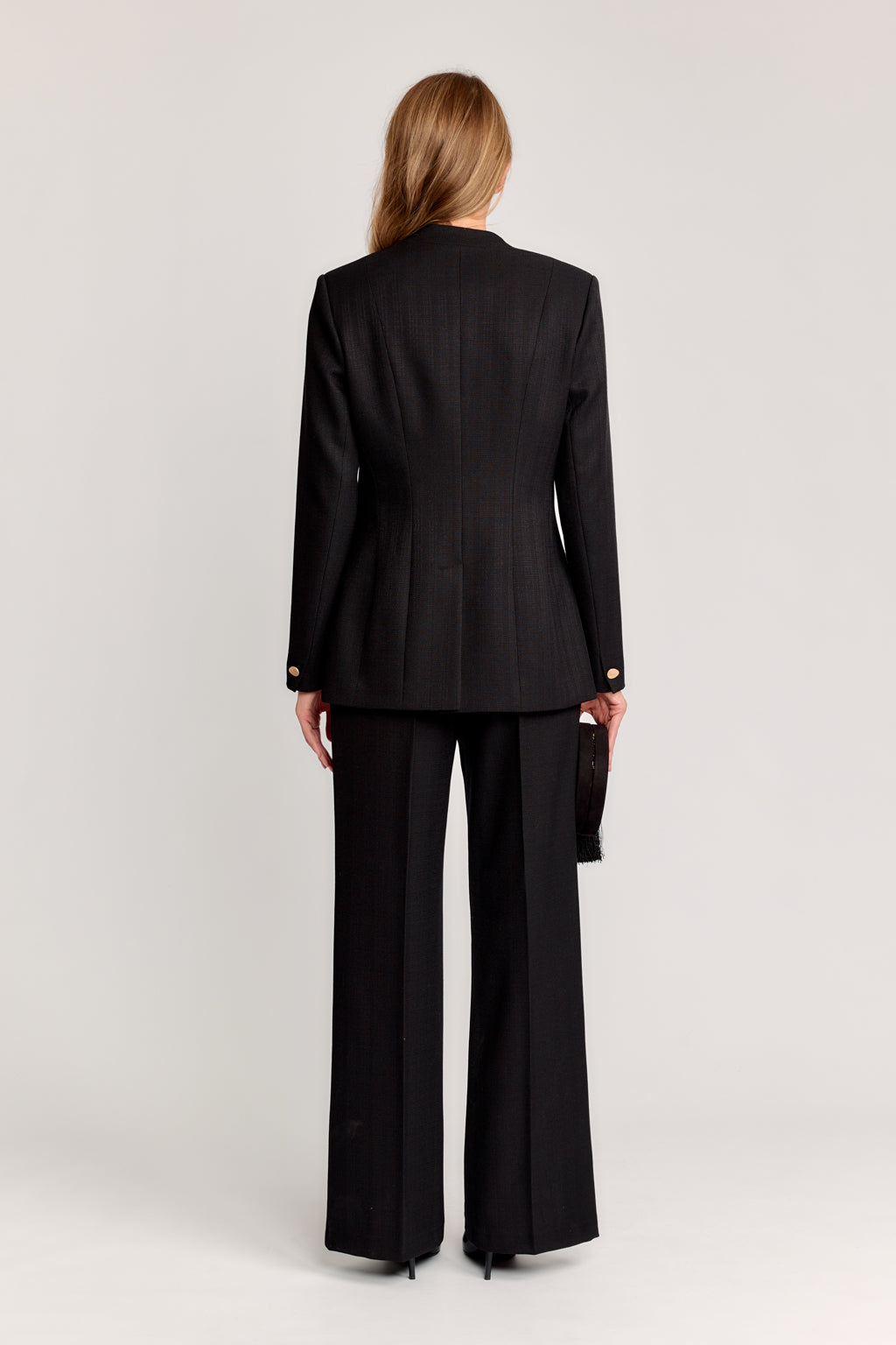 SOVEREIGN | The Obsidian Sackcloth V-Neck Jacket | Lapel-less Tailored Blazer